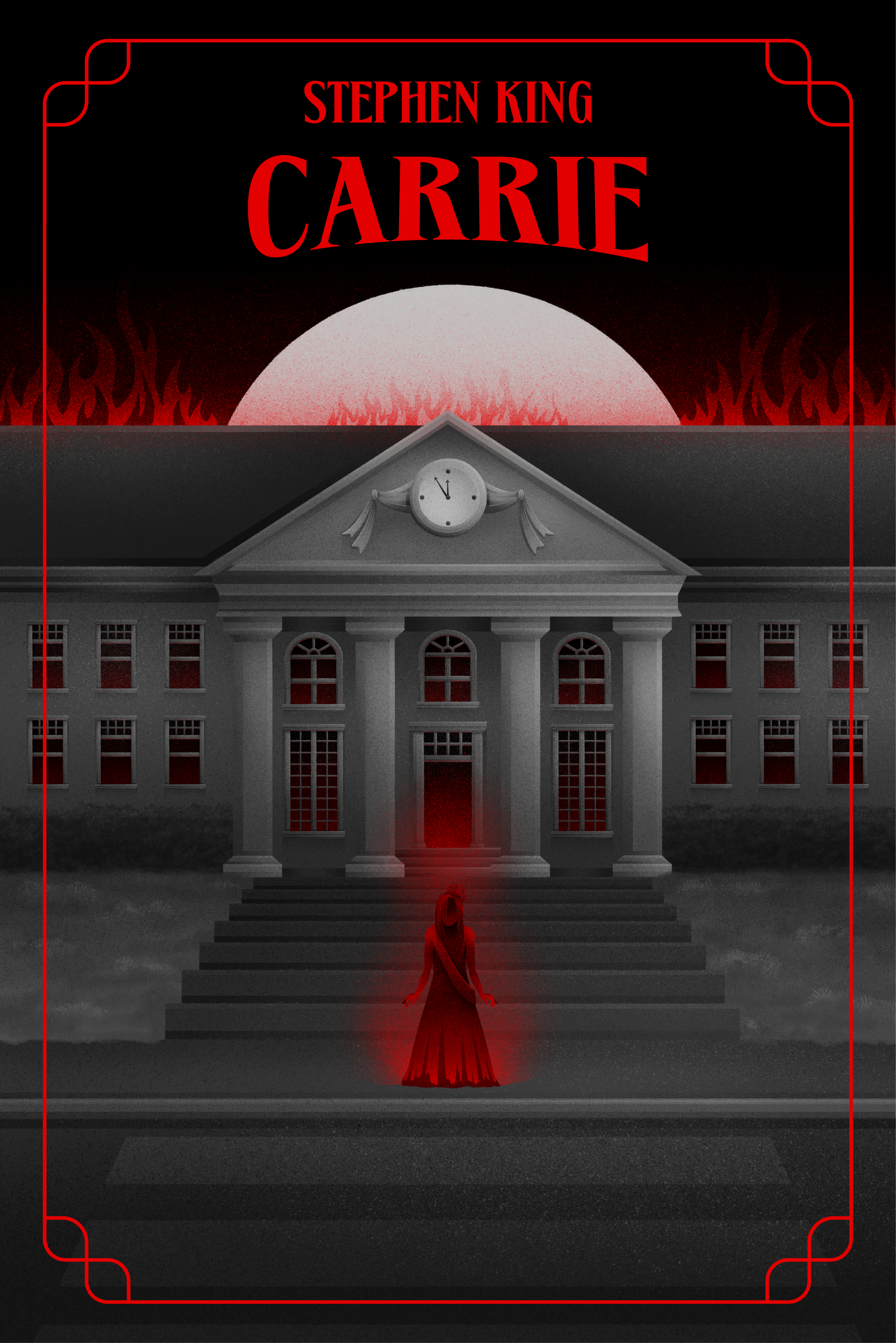 Book cover design inspired by Stephen King’s novella Carrie.