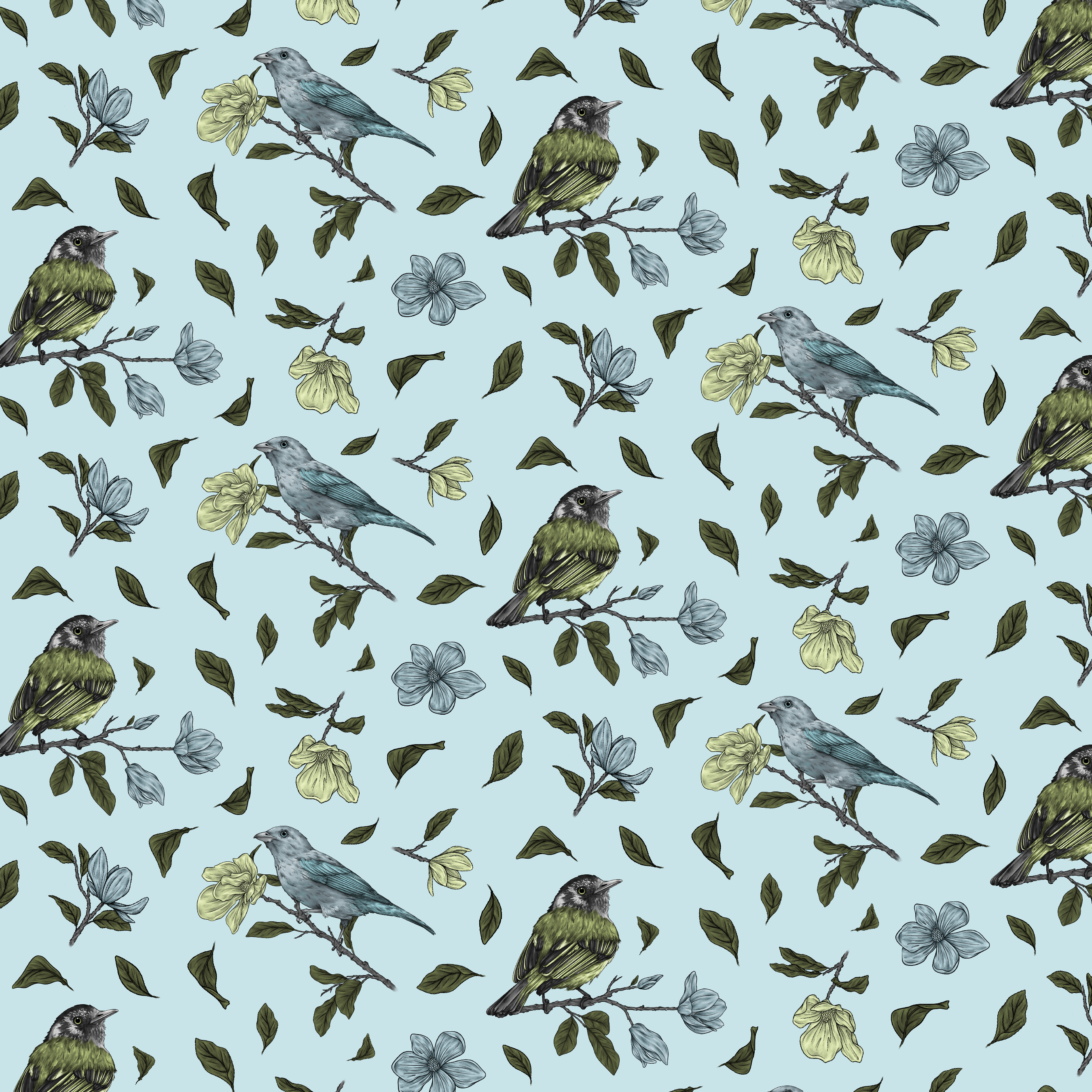 Illustrated textile pattern design for Bolivian clothes company LORS.