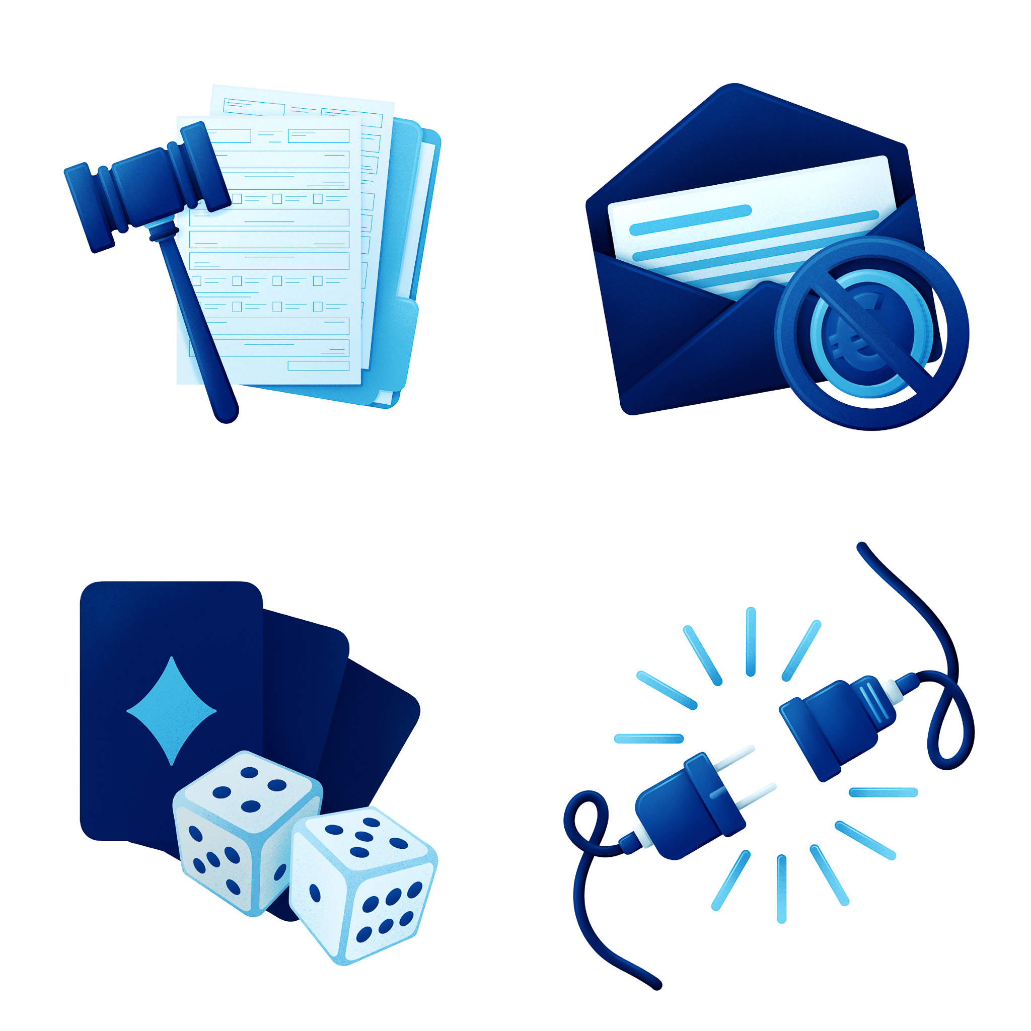 Spot illustrations for Fine Legal’s mobile app for legal services.